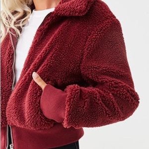 FAUX SHEARLING ZIP JACKET || NWT